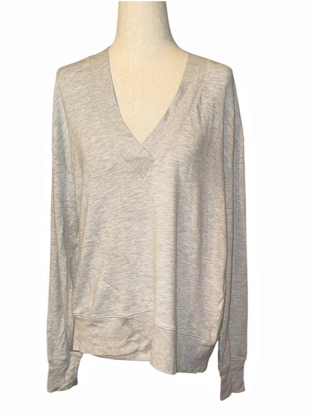 rag & bone Gray V-Neck Long Sleeve Size Small